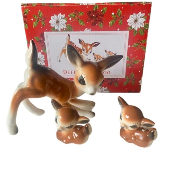 Ceramic Deer Set of Three Vermont Country Store Retro Vintage Inspired - Picture 1 of 5
